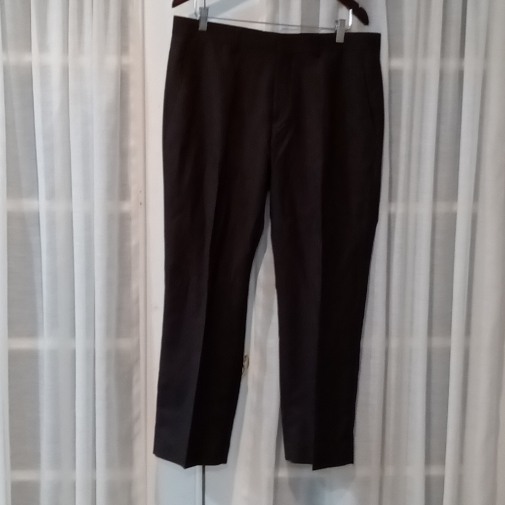 Billy London Black Pinstripe Slacks 36W 28L
